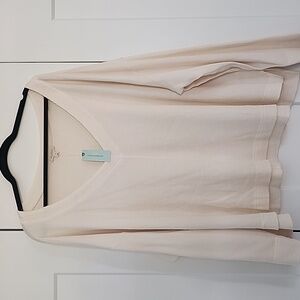 Anthropologie - Pilcro Cream Waffle V-Neck Top